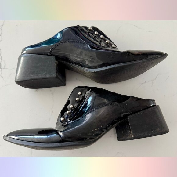 Sol Sana Black Pierced Patent Booties - Sz 38 - Picture 3 of 6